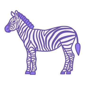 Zebra Color Icon. Vector Illustration. Mammal, Striped Horse. Animal Concept Stock Illustration