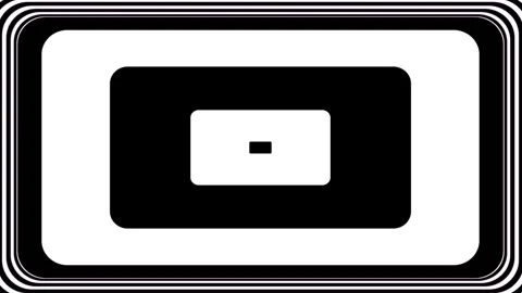 Zebra colored rounded rectangles in copy space video effect. Shaped by black Video stock 334781859