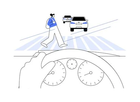 Zebra crossing abstract concept vector illustration. Illustrazione stock