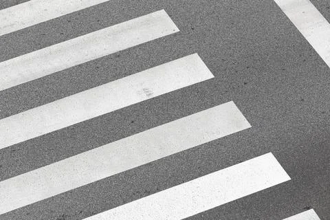 Zebra crossing background. High angle view of a crosswalk. No people Stock Photos