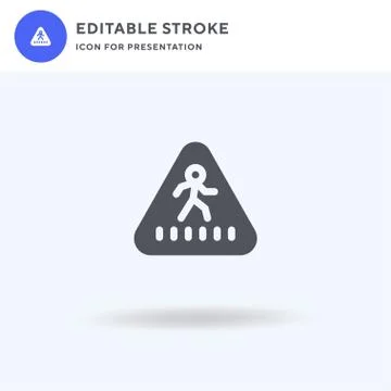 Zebra Crossing icon vector, filled flat sign, solid pictogram isolated on whi Illustrazione stock