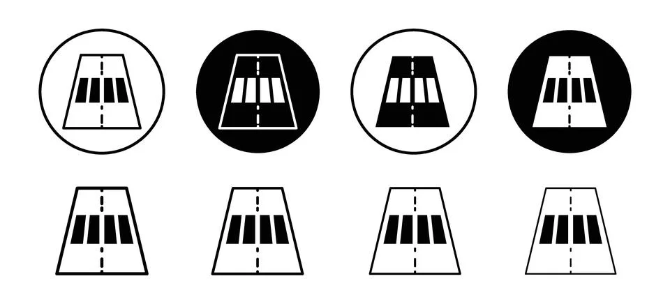 Zebra crossing icon vector set collection for web Stock Illustration