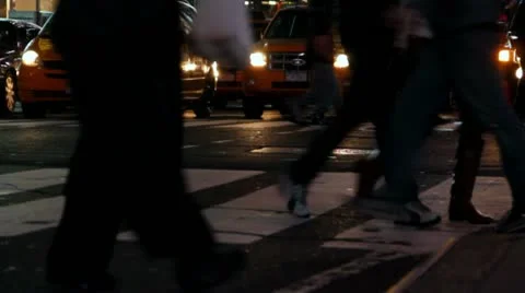 Zebra crossing at Time Square in New York City Stock Footage 16747131