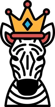 A zebra with a crown on its head Illustrazione stock