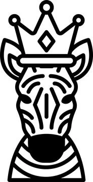 A zebra with a crown on its head Stock Illustration
