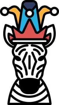 A zebra with a crown on its head Stock Illustration