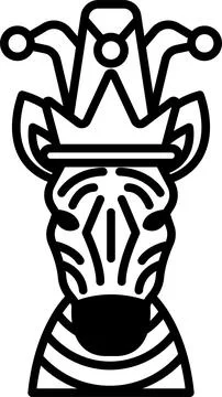 A zebra with a crown on its head Stock Illustration