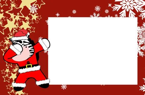 Zebra dabbing pose xmas background Stock Illustration