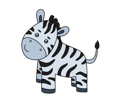 Zebra Doodle Vector color Illustration Isolated on white Illustrazione stock