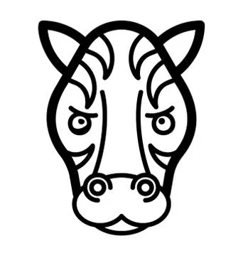 Zebra Face Emoji Stock Illustration