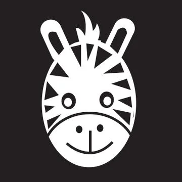 Zebra Face Icon Stock Illustration
