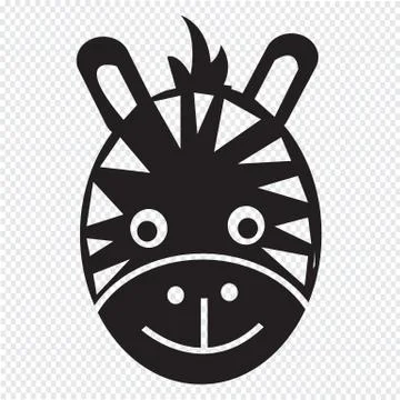 Zebra Face Icon Stock Illustration