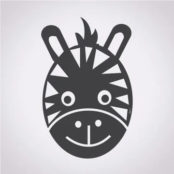 Zebra Face Icon Stock Illustration