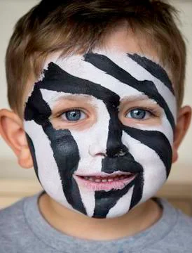 Zebra face paint Stock Photos