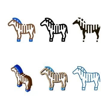 Zebra forms icon vector outline Illustrazione stock