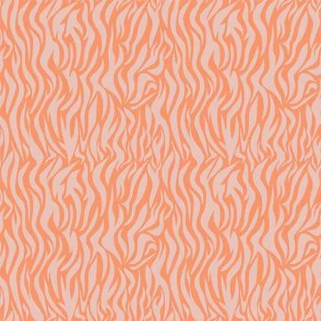 Zebra fur seamless pattern with color of the year 2024 Peach Fuzz. Texture of Stock Illustration