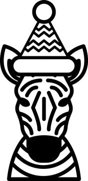 A zebra with a hat on its head Stock Illustration