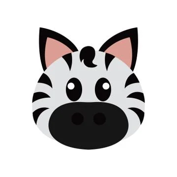 Zebra head cartoon Stock Illustration