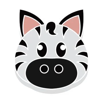 Zebra head cartoon Stock Illustration