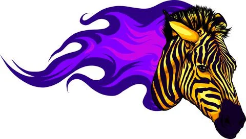 Zebra head with flames Vector illustration design Stock Illustration