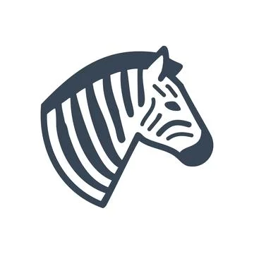 Zebra head icon. Simple black and white zebra head icon. Perfect for logo, .. Stock Illustration