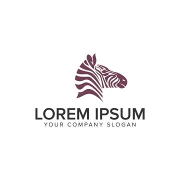 Zebra head logo design concept template Stock Illustration