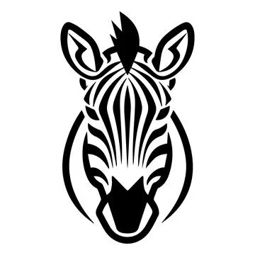 Zebra Head logo or modern line icon. Vector line art and icon design with b.. Illustrazione stock
