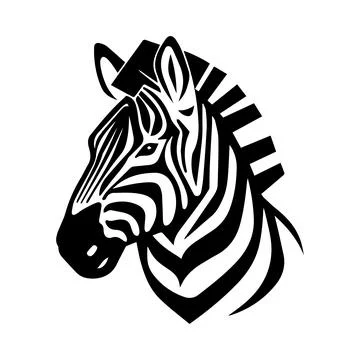 Zebra Head logo or modern line icon. Vector line art and icon design with b.. Illustrazione stock