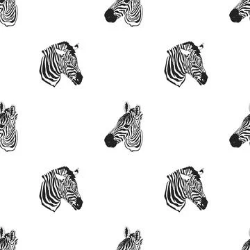 Zebra Head Pattern Animal Print Vector Illustrazione stock