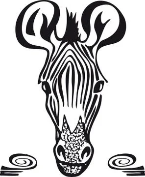 Zebra head, Retro Vector Illustration Stock Illustration