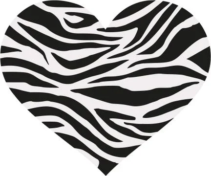 Zebra heart with pattern in two colors Stock-Illustration