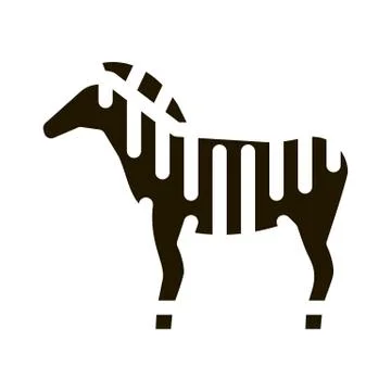 Zebra Icon Vector Glyph Illustration Illustrazione stock