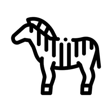 Zebra Icon Vector Outline Illustration Stock Illustration