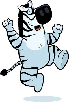 Zebra Jumping Stock Illustration