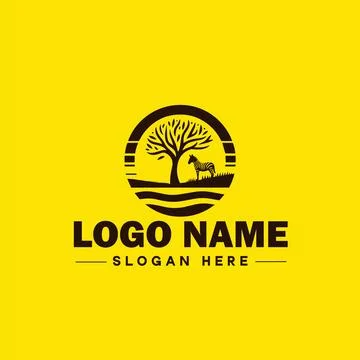 Zebra Logo icon Zebra wild animal modern minimalist business logo editable .. Stock Illustration