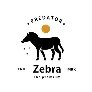 Zebra logo vector outline silhouette art icon Stock Illustration