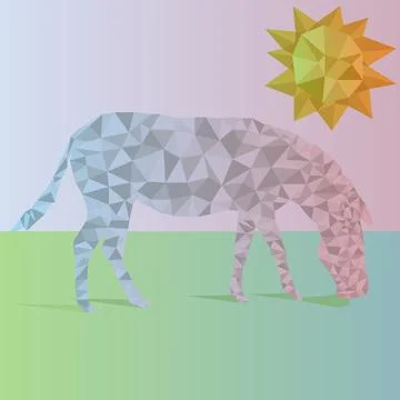 Zebra Low Poly Design Pastel Color, Vector Illustration イラスト素材