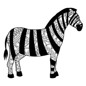 Zebra mandala icon Stock Illustration