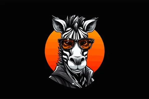Zebra Mascot Logo Template Illustrazione stock