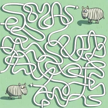 Zebra Maze Game Illustrazione stock