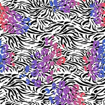 Zebra multicolored textured Illustrazione stock