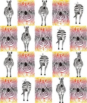 Zebra pattern background for textiles Stock Illustration
