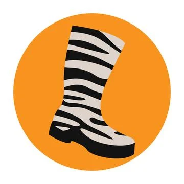 Zebra Pattern Rubber Boot Icon Stock-Illustration