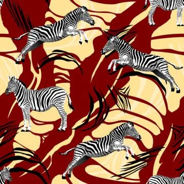 Zebra pattern with skin texture. Animal background. - illustration Stock Illustration