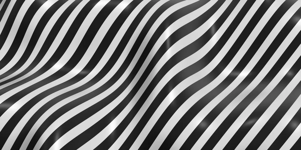 Zebra pattern swaying wave background 3D illustration Stock-Illustration