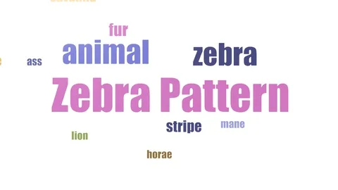 Zebra Pattern Tagcloud Animated On White Background Stock Footage 103655418