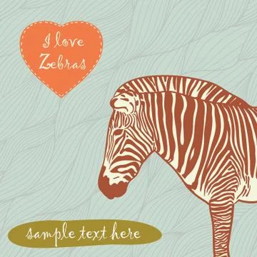 Zebra with place for text Illustrazione stock