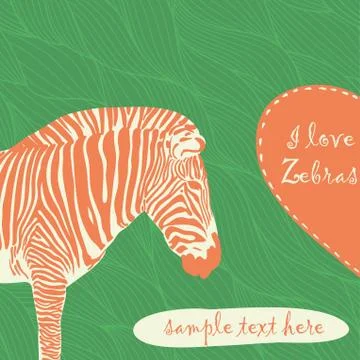 Zebra with place for text Stock Illustration