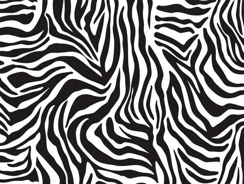 Zebra print pattern texture jungle vector background. Zebra skin pattern Stock Illustration