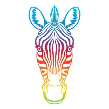 Zebra rainbow head Stock Illustration